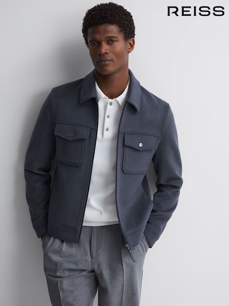 Azul fuerza aérea - Reiss Peridoe Wool Zip Through Jacket (190075) | 385 €