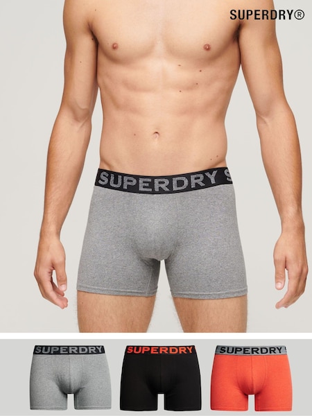 Superdry Black/Bright Orange/Grey Marl Boxer Shorts 3 Pack (190097) | €45