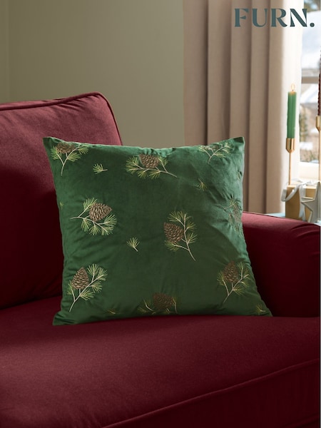Furn Winter Pines Faux Fur Fibre Filled Cushion