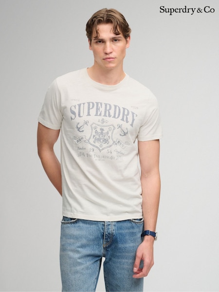 Cream - Regular Superdry Mercantile T-shirt