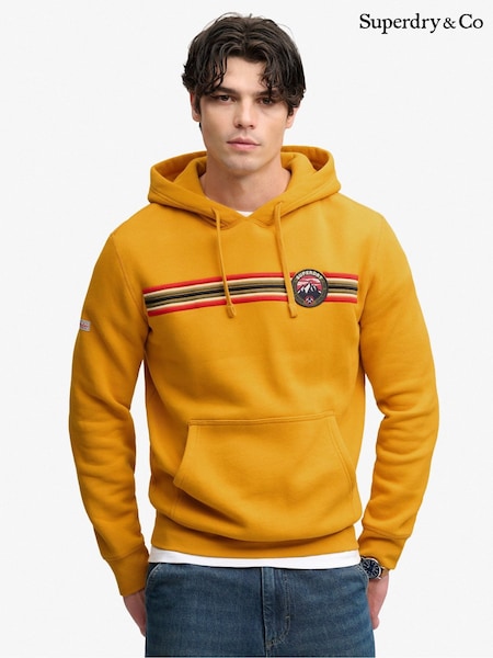Yellow - Regular Superdry Outdoors Stripe Logo Hoodie