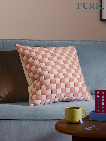 Furn Softie Checkerboard Quilted Fibre Filled Cushion