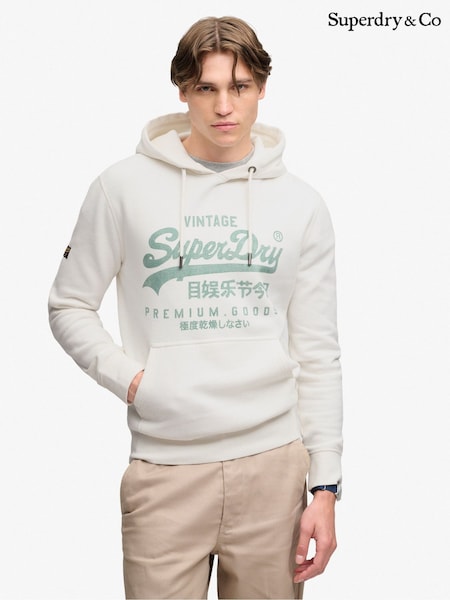Weiß - Regular Superdry Vintage Logo Classic Hoodie