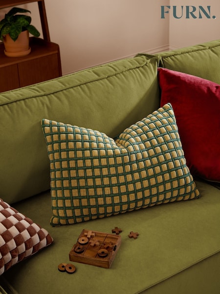 Furn Softie Grid Quilted Fibre Filled Cushion