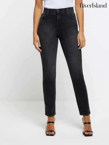 River Island Black Slim Straight Non - Stretch Jeans (191094) | €27