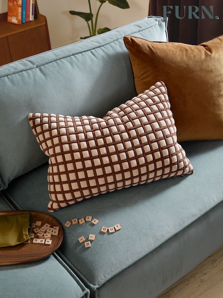 Furn Softie Grid Quilted Fibre Filled Cushion