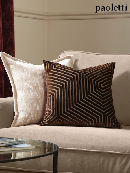 Paoletti Evoke Cut Velvet Fibre Filled Cushion