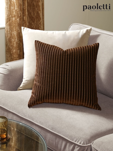 Paoletti Savoy Stripe Velvet Fibre Filled Cushion