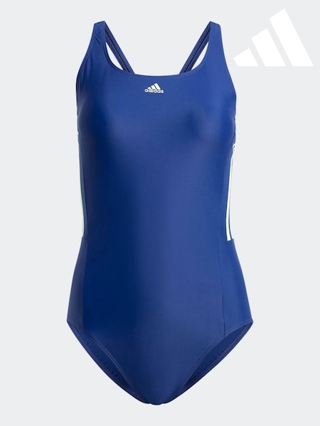 adidas Blue Mid 3 Stripes Swimsuit (191764) | AED102