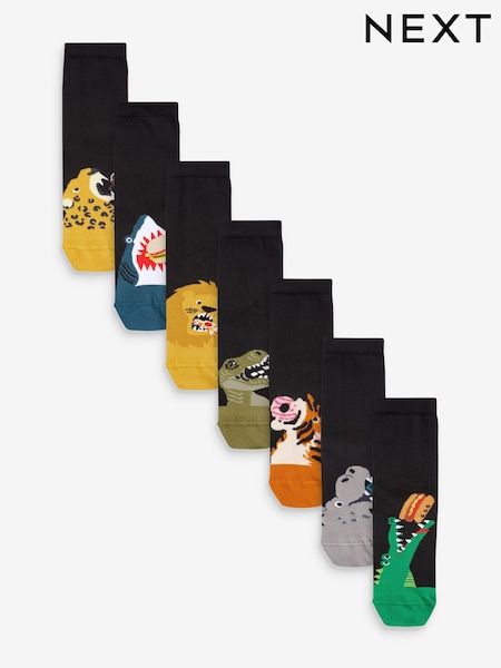 Črna Animal hrana - Cotton Rich Socks 7 Pack (191888) | € 12 - € 14