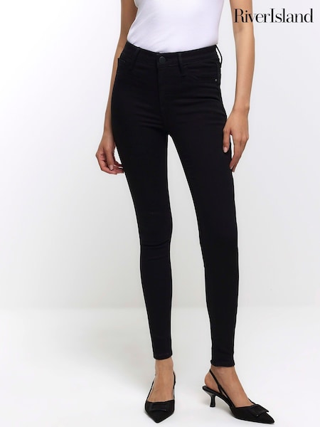 River Island Black Mid Rise Skinny Bum Sculpt Jeans (192201) | €70