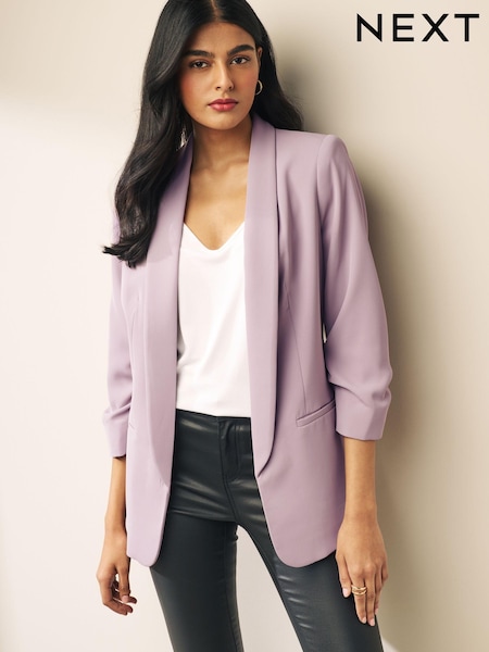 Пурпурный - Relaxed Ruched Sleeve Blazer (192249) | €18