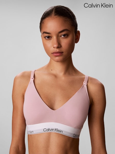 Pink - Calvin Klein Maternity Lightly Lined Triangle Bralette Icon Cotton Modal