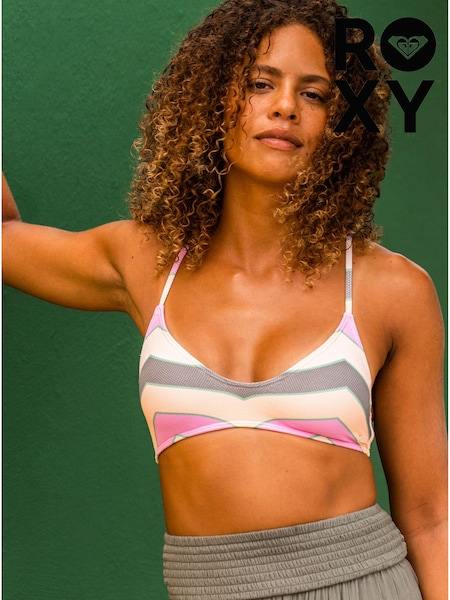 Roxy Green Multi Vista Stripe Bikini Top (192418) | 125 LEI