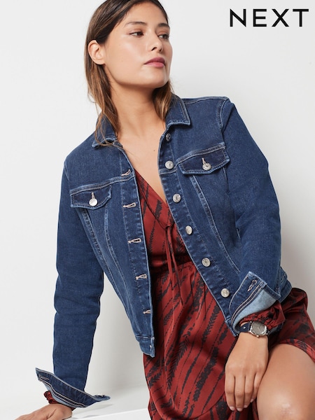 Dark Blue Fuller Bust Denim Jacket (192458) | AED13