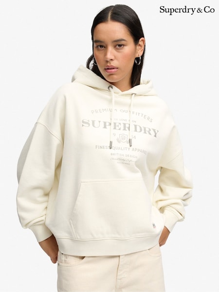 Ivory - Superdry Luxe Casual Relaxed Hoodie
