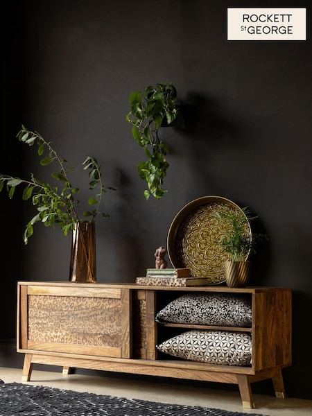 Rockett St George Mango Wood Leopard Print TV Unit (192887) | €948