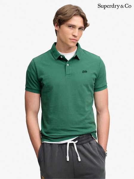 Green - Regular Superdry Classic Pique Polo Shirt