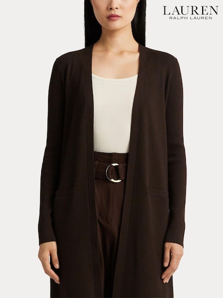 Lauren Ralph Lauren Cotton Blend Brown Cardigan (193226) | €114