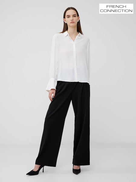 French Connection White Cecile Crepe Shirt (193364) | 146 QAR