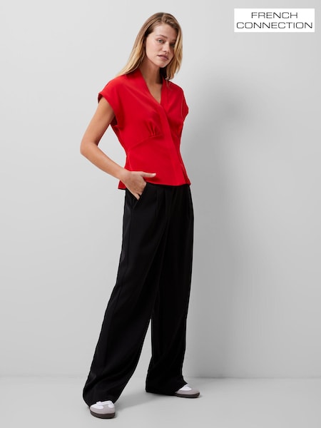 French Connection Red Crepe Carmen Blouse (193861) | €34