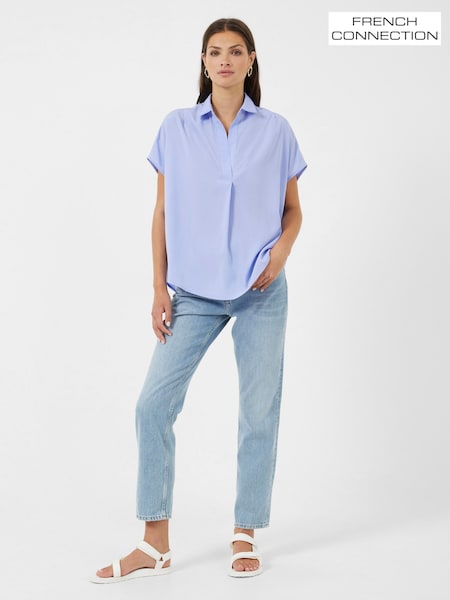 Синий - French Connection Crepe Light Sleeveless Popover Shirt (194029) | €53