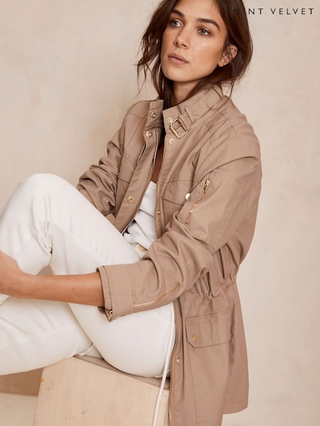 Mint Velvet Cream Camel Waxed Jacket (194110) | € 107