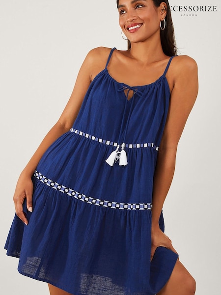 Accessorize Blue GEO Tiered Beach Dress (194138) | €14