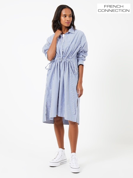 French Connection Rhodes 100% Cotton Pop Shirt Dress (194275) | 365 LEI