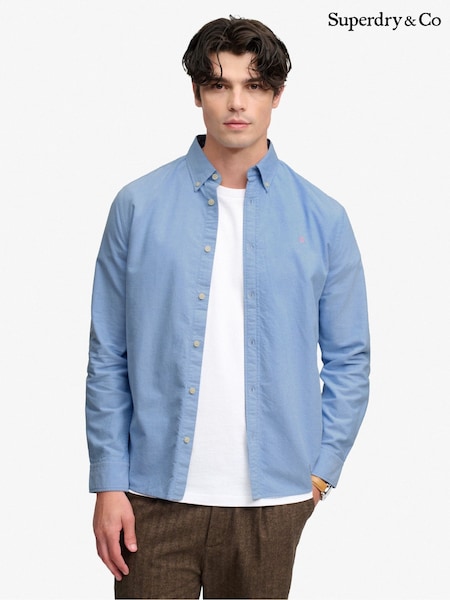 Світло-блакитний - Regular Superdry Preppy Oxford Long Sleeve Shirt