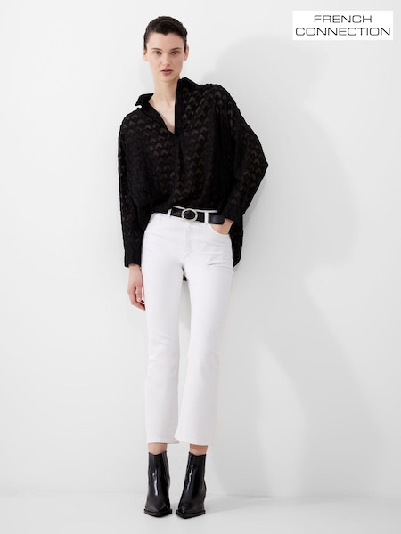 French Connection White Stretch Ankle Bootcut Jeans (194488) | LEI 484