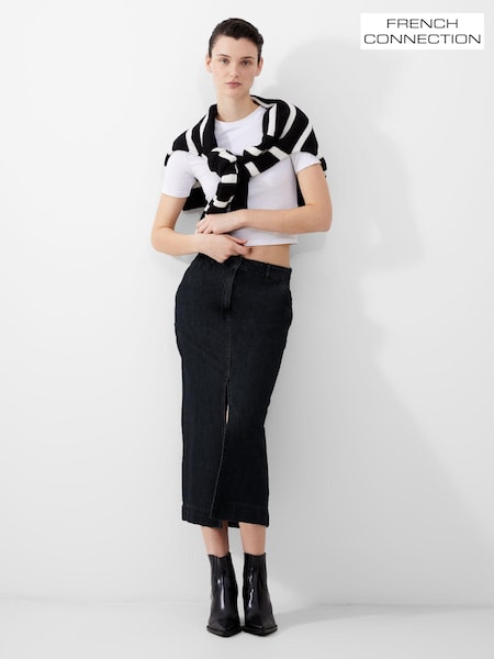 French Connection 100% Cotton Denver Midaxi Skirt (194540) | ‏246‏₪