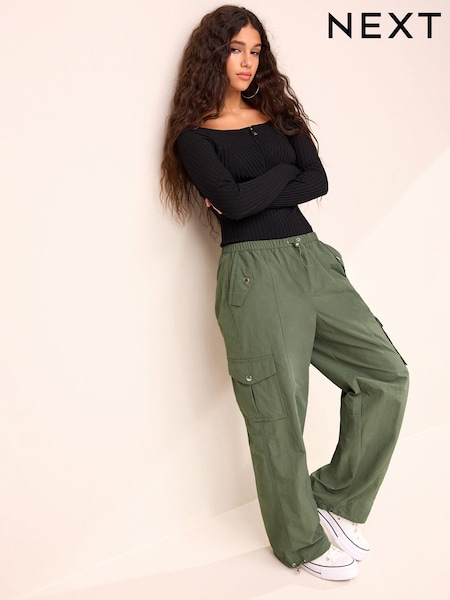 Khaki Green Parachute Pull On Cargo Trousers (194555) | €10