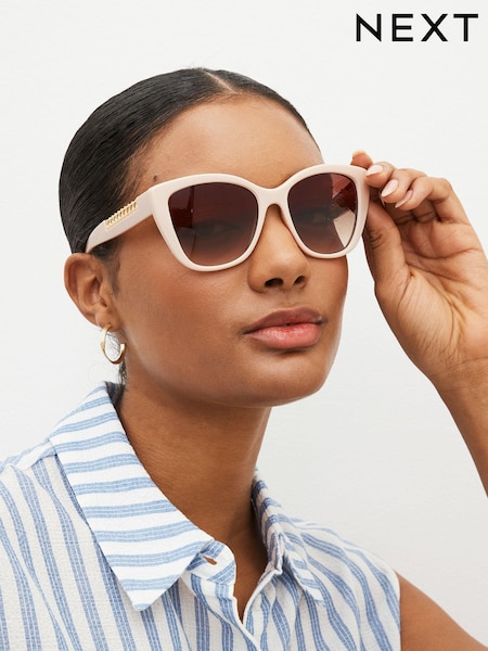 Cream Chain Detail Cat Eye Sunglasses (194702) | €11