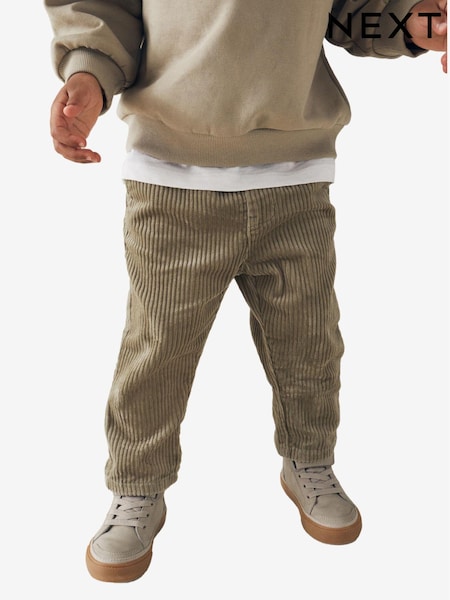 Sage Green Corduroy Pull On 100% Cotton Trousers (3mths-7yrs) (195294) | € 6 - € 8