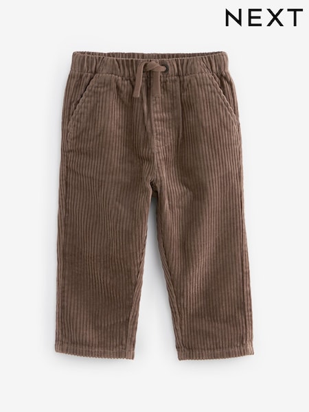 Taupe Brown Corduroy Pull On 100% Cotton Trousers (3mths-7yrs) (195321) | € 6 - € 8