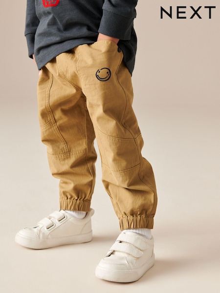 Tan Brown Seam Detail 100% Cotton Cargo Trousers (3mths-7yrs) (195365) | AED42 - AED48