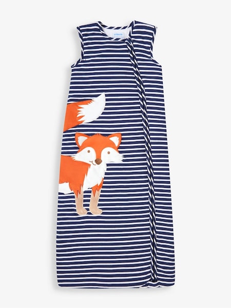 JoJo Maman Bébé Navy Stripe Fox Appliqué 2.5 Tog Toddler Sleeping Bag (195428) | AED198