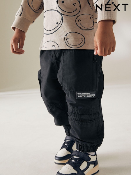 Black Multipocket Cargo Trousers (3mths-7yrs) (195429) | AED16 - AED18