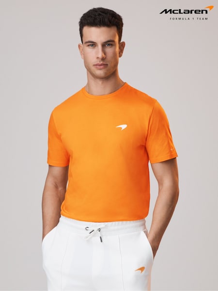 Reiss x McLaren F1 Team Papaya McLaren F1 Mercerised Cotton Crew Neck T-Shirt (195539) | 500 QAR