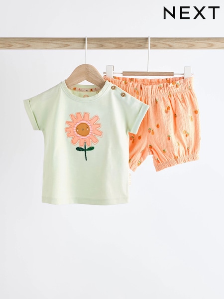 Orange Baby 100% Cotton Top and Shorts 2 Piece Set (195577) | €11 - €14