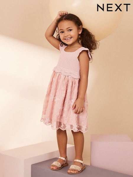 Pink Occasion Knit Dress (3mths-10yrs) (195616) | €42 - €48