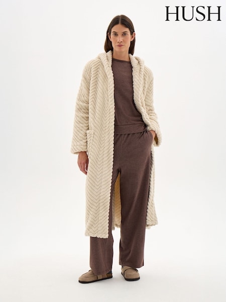 Natural - Bata texturizada con capucha Penelope de Hush
