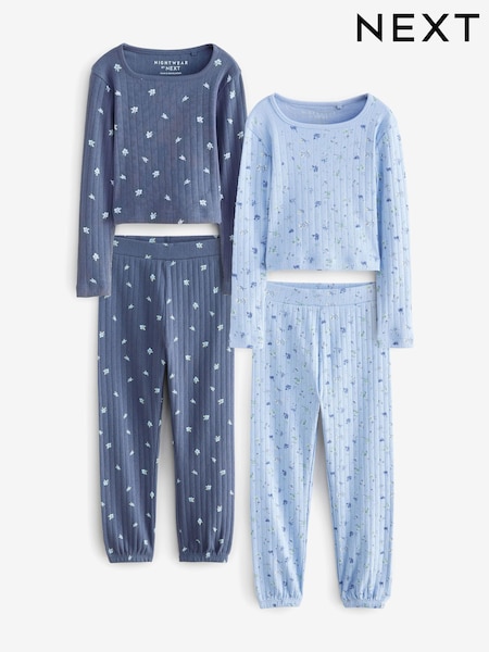 Estampado de margaritas en azul - Pointelle Rib Pyjamas 2 Pack (3-16yrs) (195923) | 30 € - 40 €