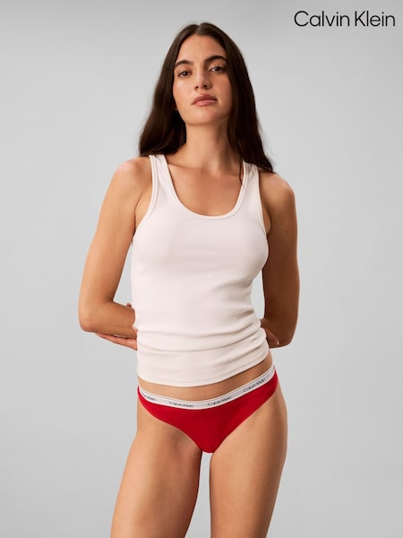 Red - Calvin Klein Icon Logo Thongs