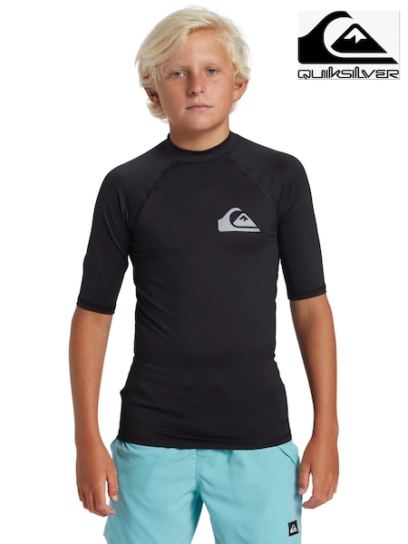 Quiksilver Black Boys Youth Short Sleeve UPF50 Rash Vest (196181) | €29