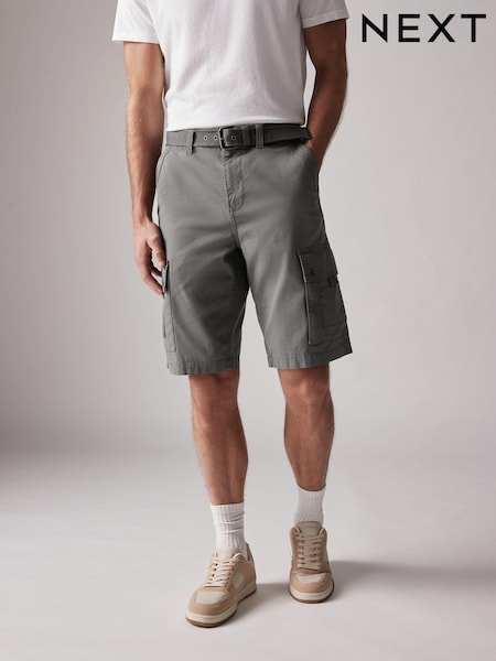Charcoal Grey Belted Cargo Shorts (196249) | €6