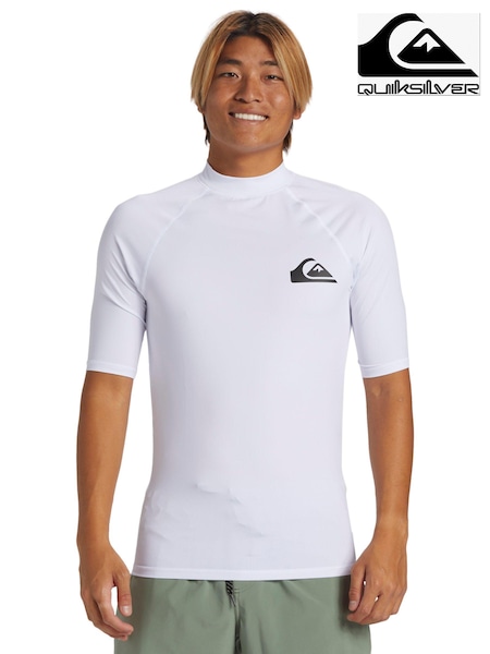 Quiksilver White Short Sleeve UPF50 Rash Vest (196465) | OMR15