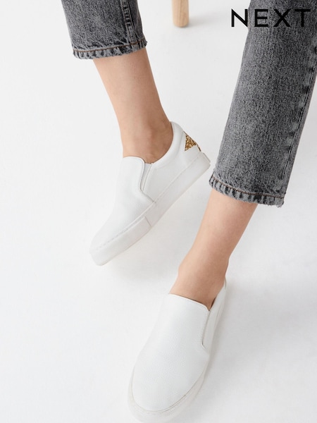 Белый/золотистый - Forever Comfort® Slip-On Trainers (196492) | €15