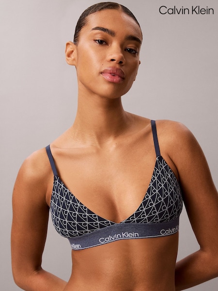 Blue - Calvin Klein Limited Edition Triangle Bra Icon Cotton Modal